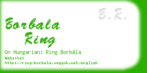borbala ring business card